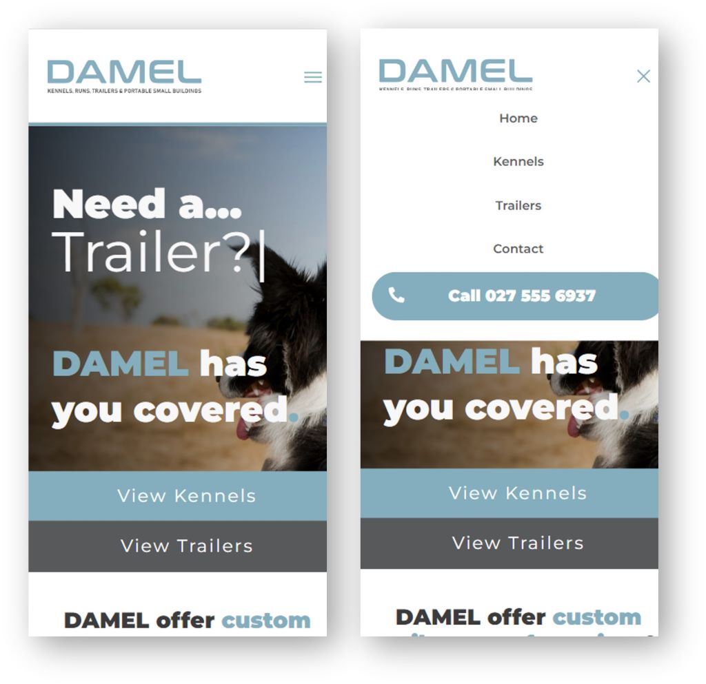 DAMEL contact phone number is clickable